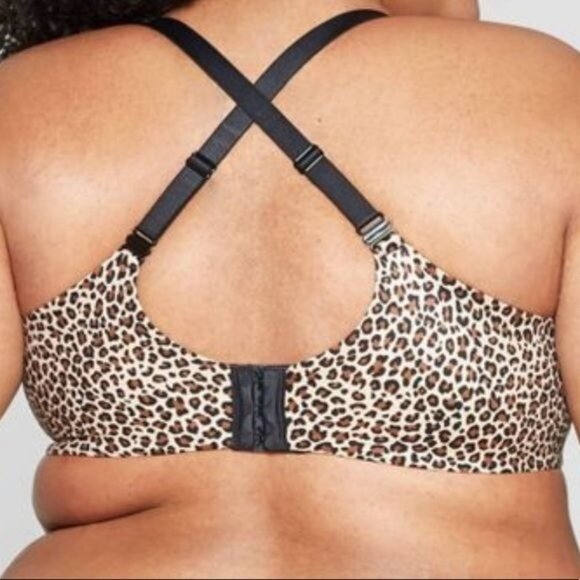 Auden size 46D Full coverage Lightly lined T-shirt bra, New Cheetah print - Picture 4 of 7